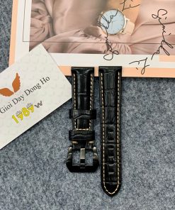 Dây Đồng Hồ Da Bò Ý Vân Cá Sấu - BYCS01 3 da bo y van ca sau mau den