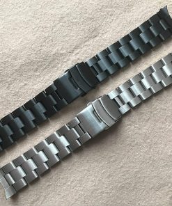 Dây Đồng Hồ Kim Loại Size 22mm Màu Bạc Seiko 5 4 day kim loai 3 hat khoa bam dau cong mau bac va den size20mm