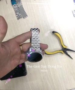 Dây Đồng Hồ Kim Loại Đầu Mo 5 Hạt Size 20mm Màu Bạc, Mo5H2001 2 thay day kim loai 5 hat mo bac